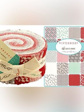 OOP Moda Winterberry Jelly Roll Quilting 13140 JR 2.5" Strips Holiday Crafts NEW